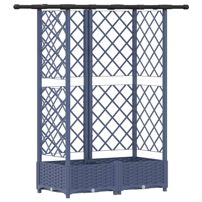 Cama Elevada Con Trellis Y Techo Gris 124 X 40 X 121 Cm Pp