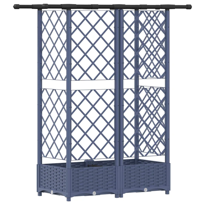 Cama Elevada Con Trellis Y Techo Gris 124 X 40 X 121 Cm Pp