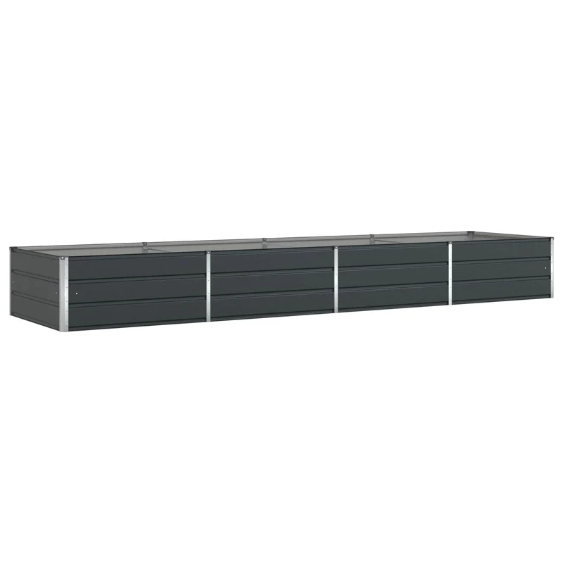 Jardinera Gris Antracita 385 X 100 X 45 Cm Acero Galvanizado