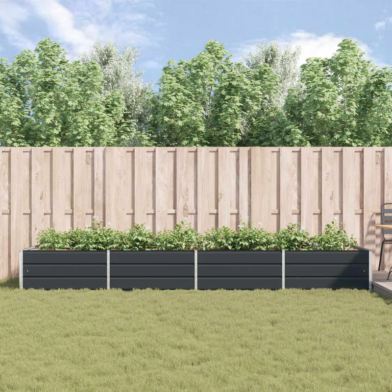 Jardinera Gris Antracita 385 X 100 X 45 Cm Acero Galvanizado