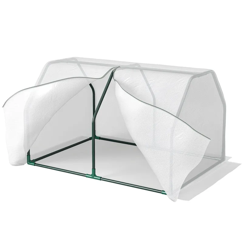 Outsunny Invernadero De Terraza 100x70x60cm Con Cremallera Para Cultivos Plantas