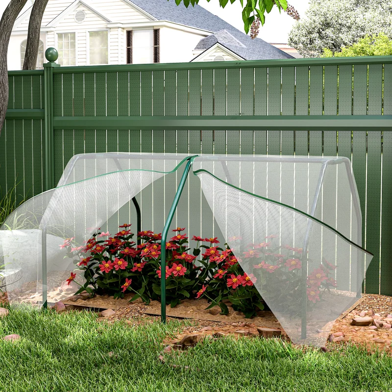 Outsunny Invernadero De Terraza 100x70x60cm Con Cremallera Para Cultivos Plantas