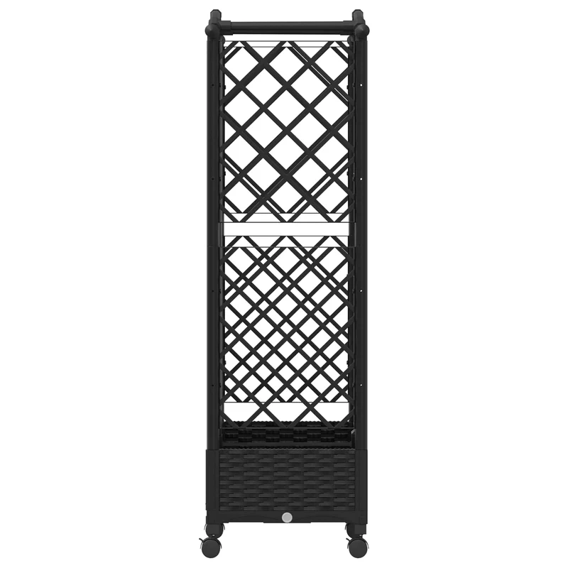 Cama Elevada Con Trellis Y Techo Negro 124 X 40 X 129 Cm Pp