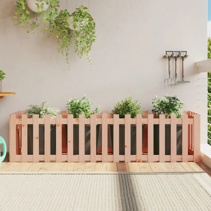 Arriate Elevado Jardín Valla Madera Maciza Douglas 200x50x50 Cm