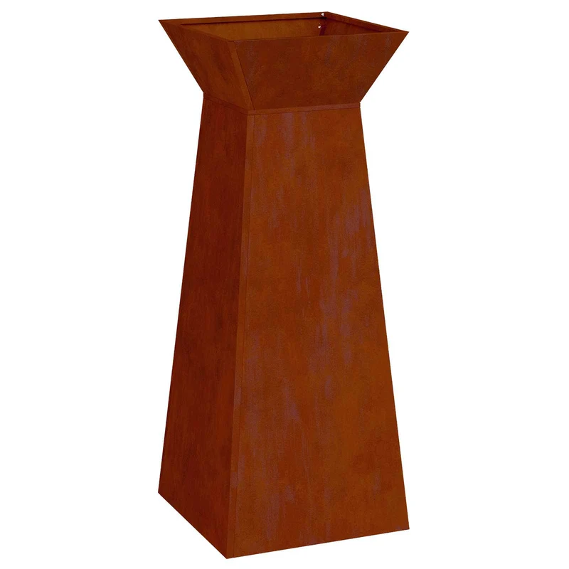 Maceta Pilar 2 Uds. Oxidado 40 X 40 X 100 Cm Acero Oxidado