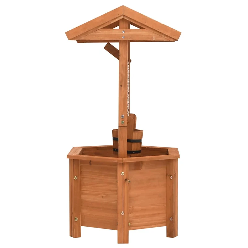 Jardinera En Forma De Pozo Madera De Abeto 40x40x84 Cm