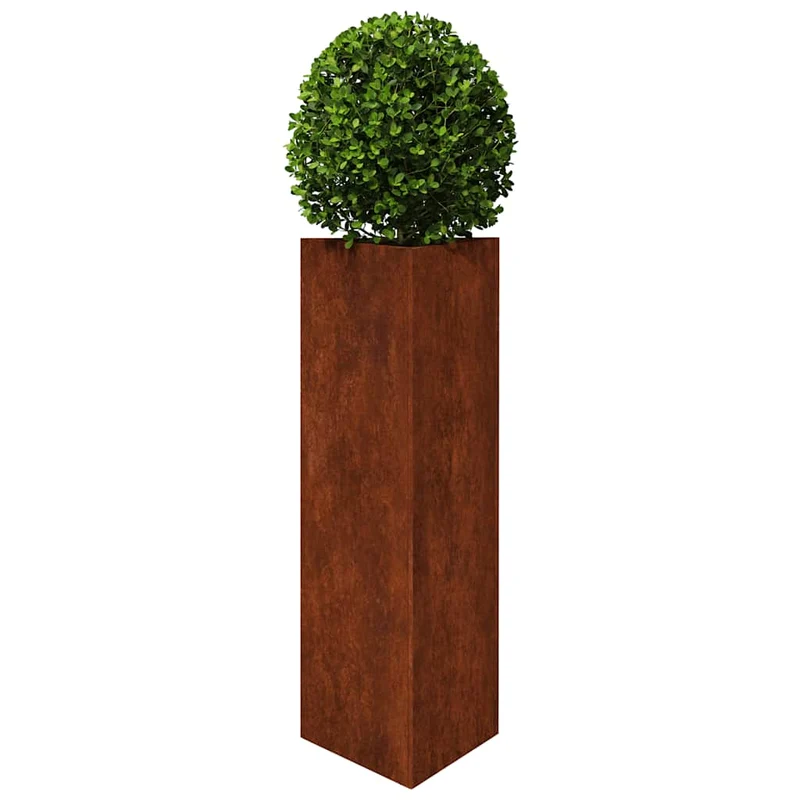 Jardineras Triangulares 2 Uds Acero Oxidado 30x26x75 Cm