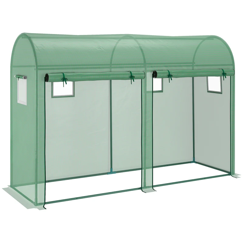 Outsunny Invernadero Caseta De Jardín Tipo Túnel Con 4 Ventanas Para Cultivos