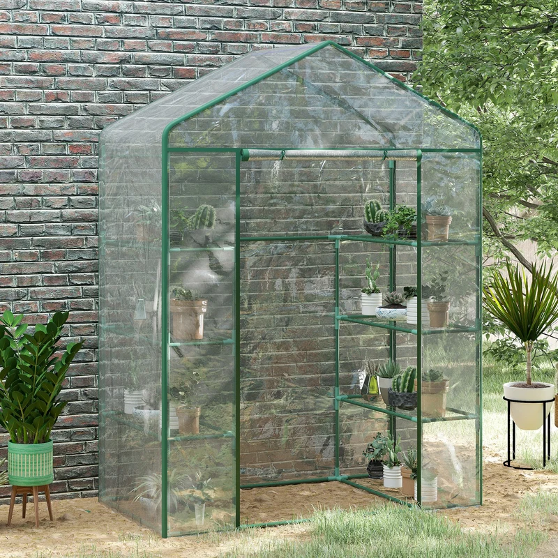 Outsunny Invernadero De Jardín Caseta Para Cultivos Plantas Tomates Flores