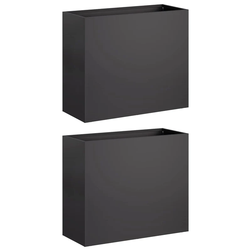 Macetero De Jardín 2 Uds. Negro 50 X 20 X 40 Cm