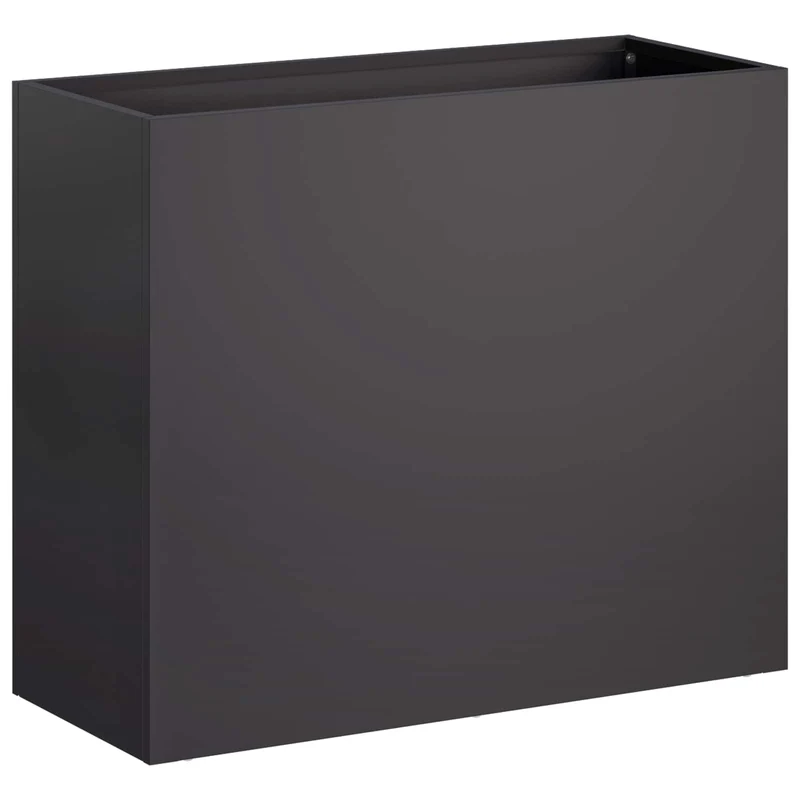 Macetero De Jardín 2 Uds. Negro 50 X 20 X 40 Cm