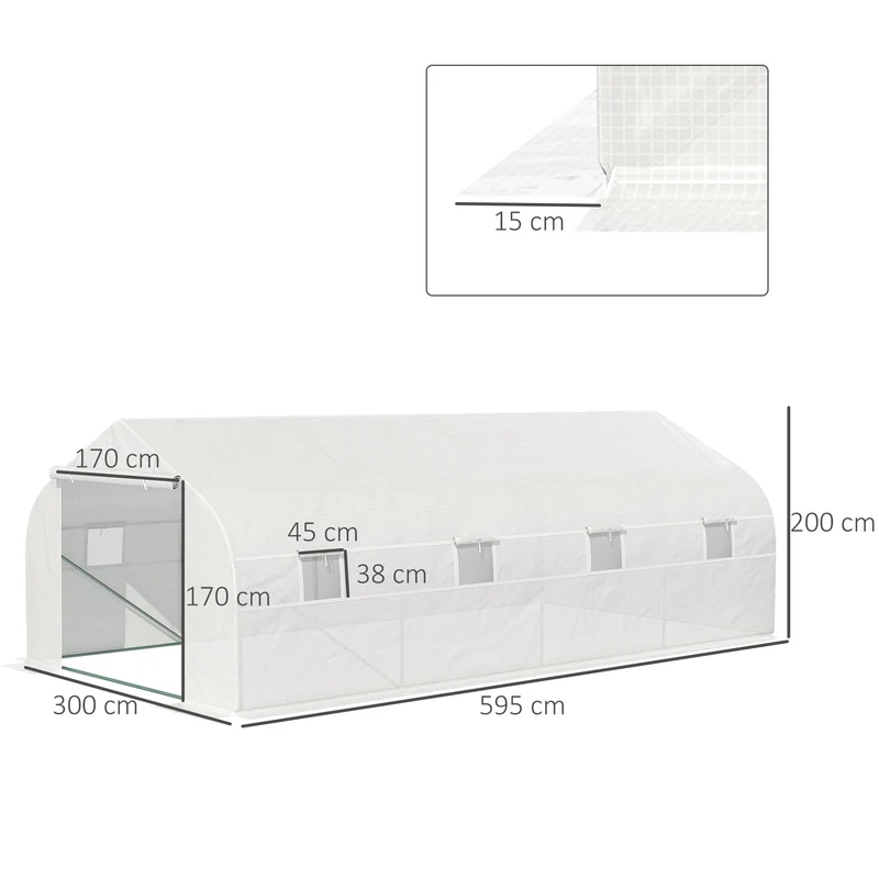 Outsunny Invernadero De Jardín 6x3x2 M Tipo Túnel Para Cultivo Plantas