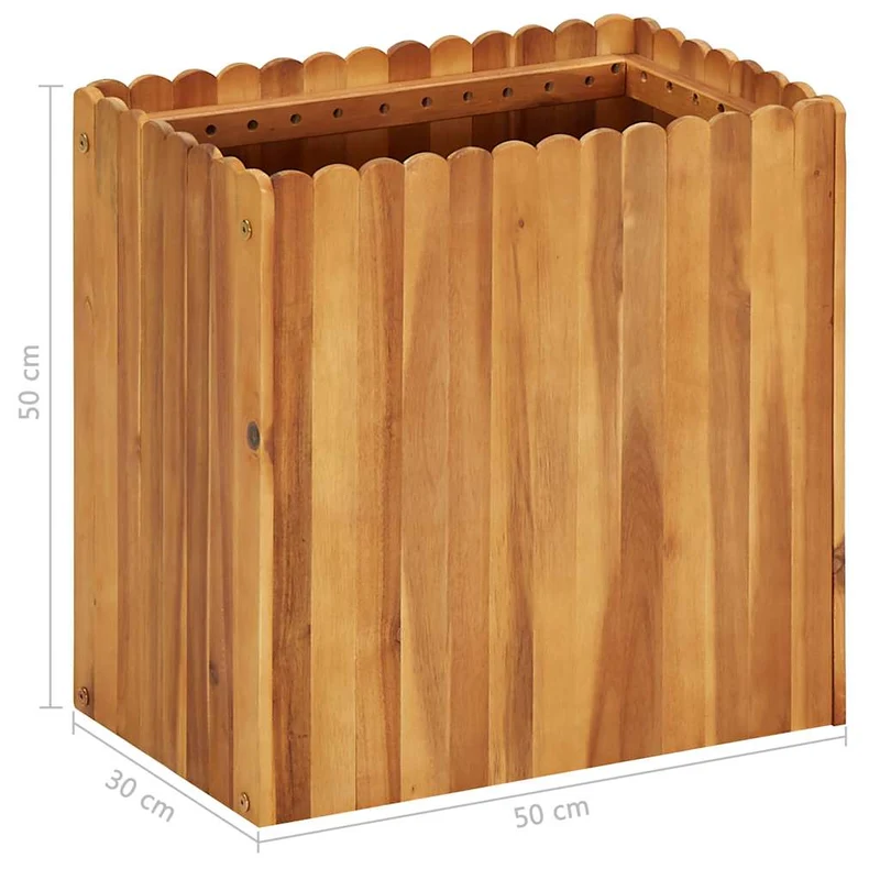 Arriate De Madera Maciza De Acacia 50x30x50 Cm