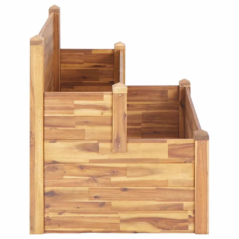 Jardinera De 2 Niveles Madera Maciza De Acacia 110x75x84 Cm