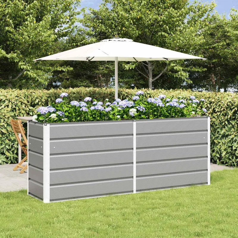 Jardinera Gris Claro 195 X 50 X 75 Cm Acero Galvanizado