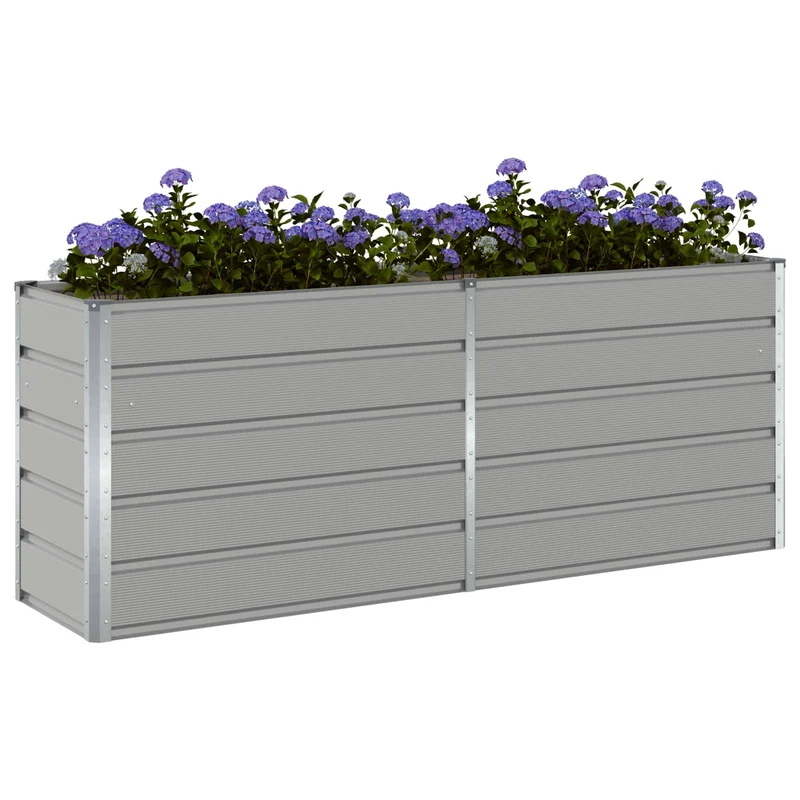 Jardinera Gris Claro 195 X 50 X 75 Cm Acero Galvanizado