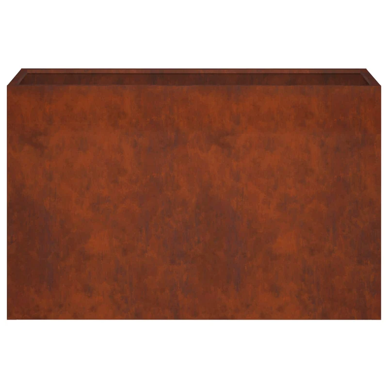 Macetero De Jardín 2 Uds. Oxidado 80 X 30 X 50 Cm Acero Oxidado