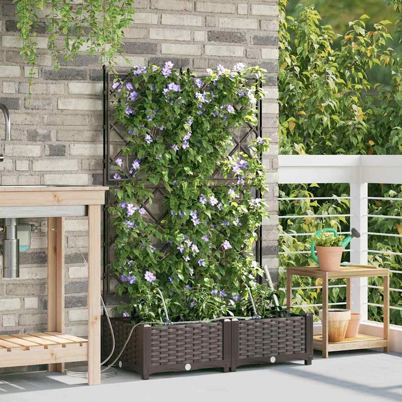 Macetero De Jardín 2 Uds. Marrón 80 X 40 X 126 Cm Pp