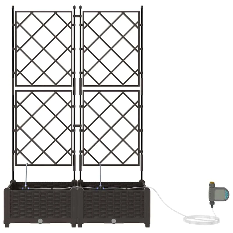 Macetero De Jardín 2 Uds. Marrón 80 X 40 X 126 Cm Pp