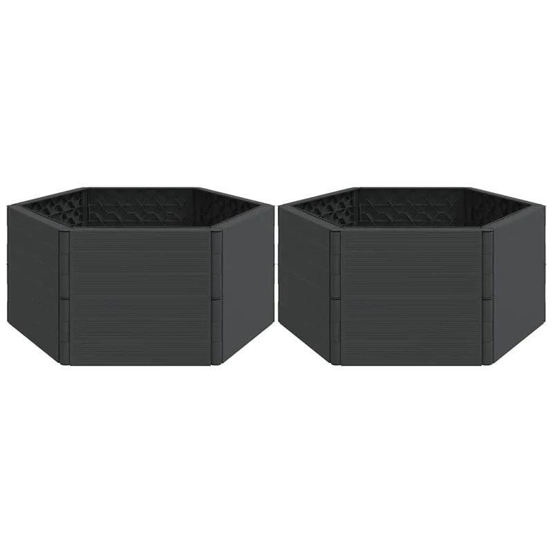 Jardineras 2 Uds Pp Gris Antracita