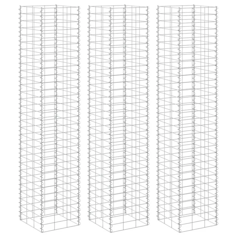 Arriates De Gaviones 3 Unidades Hierro 30x30x200 Cm