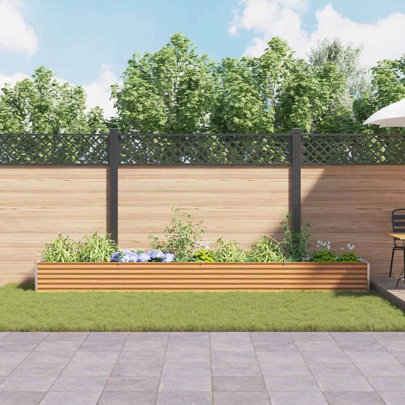Arriate Elevado Marrón Claro 390 X 50 X 36 Cm Acero Galvanizado