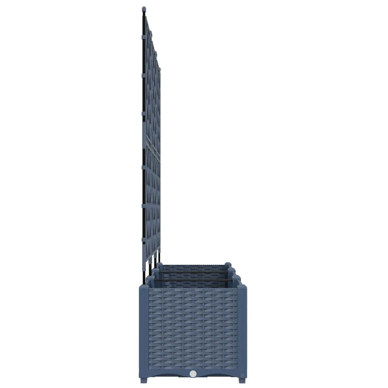 Macetero De Jardín 3 Uds. Gris 120 X 40 X 143 Cm Pp