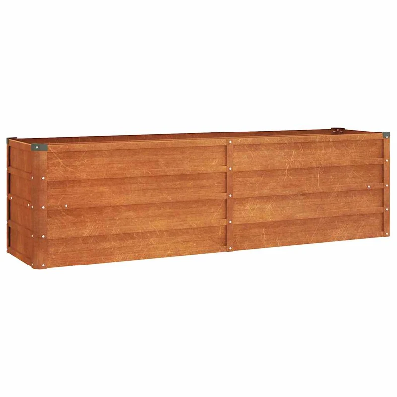 Arriate Oxidado De Acero Corten 160x40x45 Cm