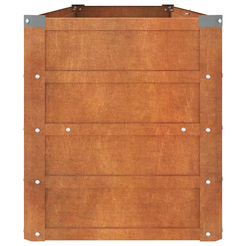 Arriate Oxidado De Acero Corten 160x40x45 Cm