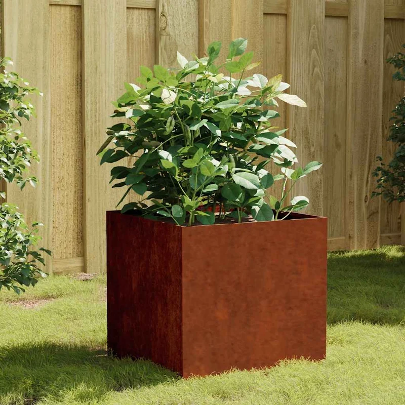 Jardinera De Acero Corten 40x41x40 Cm