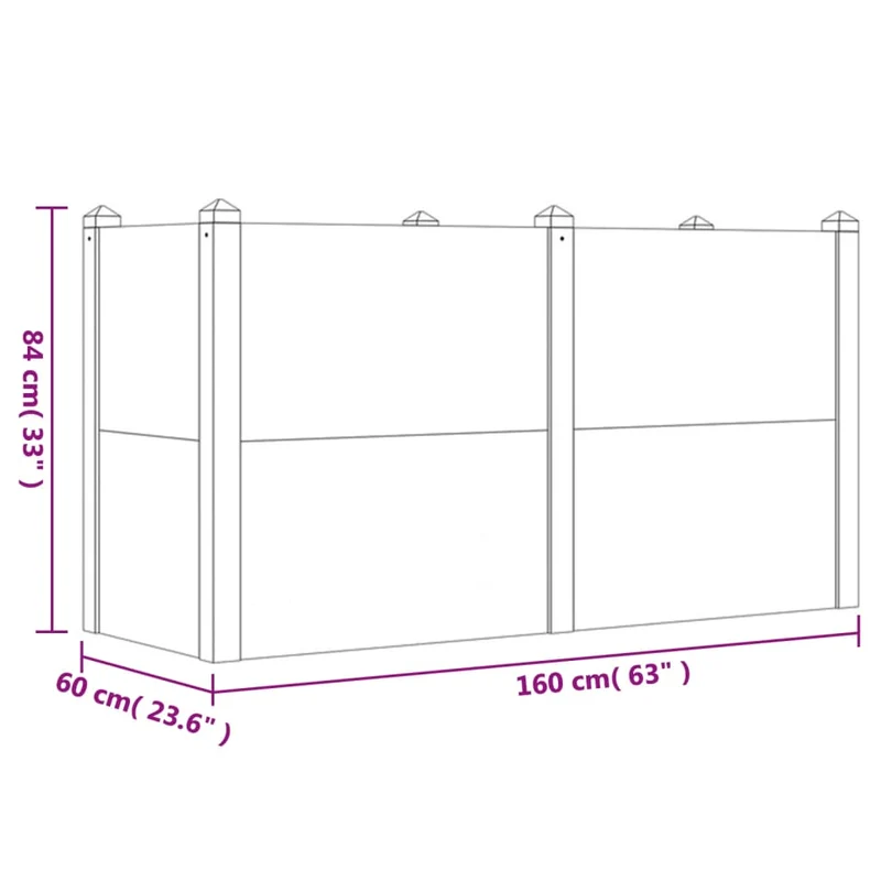 Jardinera Arriate Madera Maciza Acacia 160x60x84 Cm