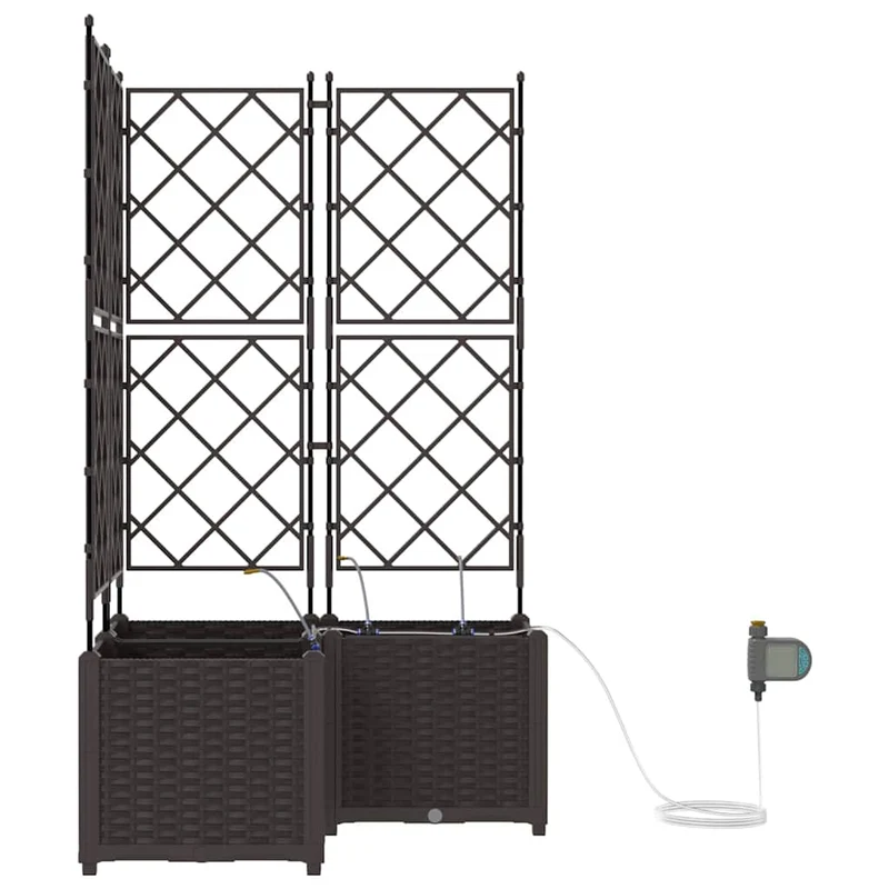 Macetero De Jardín 3 Uds. Marrón 80 X 80 X 142 Cm Pp