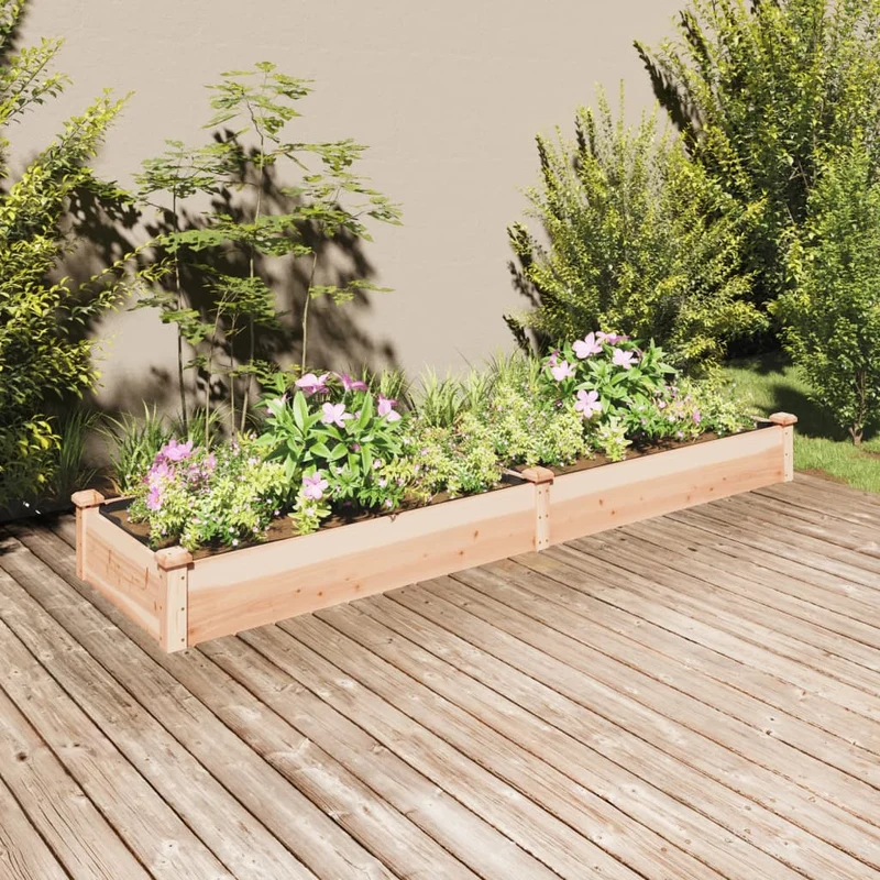 Jardinera Arriate Con Forro Madera Maciza Abeto 240x60x25 Cm