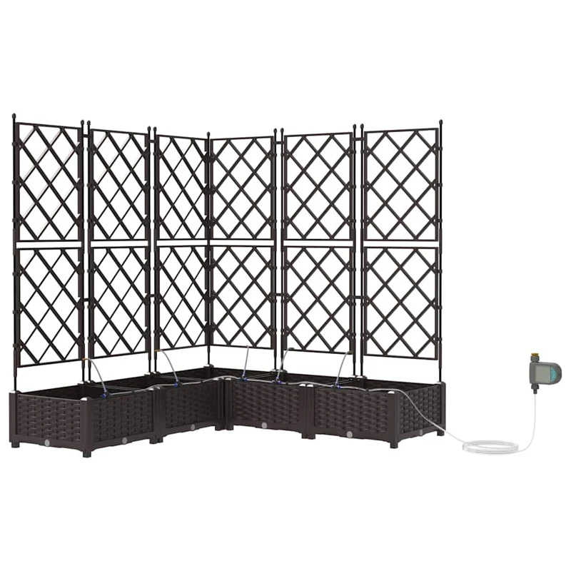 Macetero De Jardín 5 Uds. Marrón 120 X 120 X 126 Cm Pp