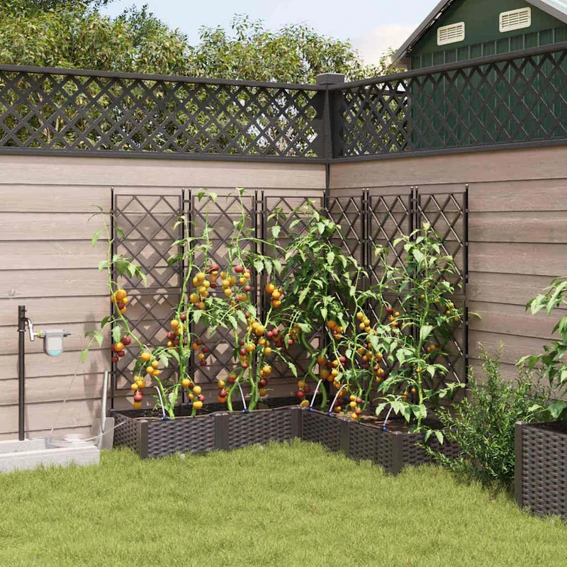 Macetero De Jardín 5 Uds. Marrón 120 X 120 X 126 Cm Pp