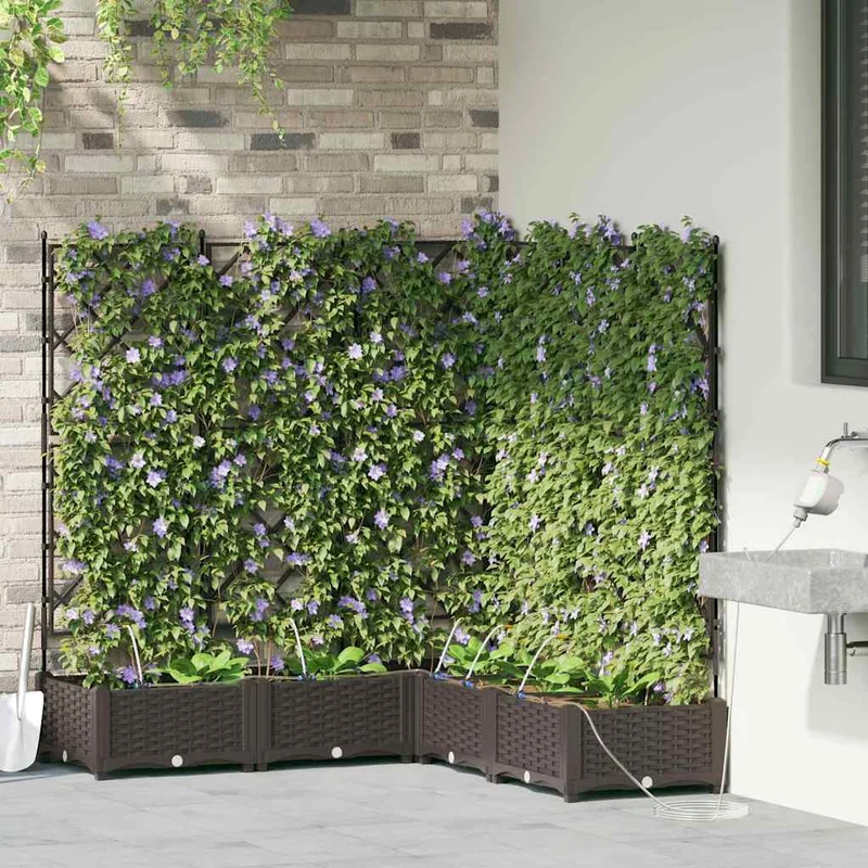 Macetero De Jardín 5 Uds. Marrón 120 X 120 X 126 Cm Pp