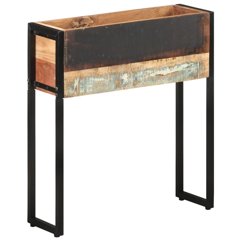 Jardinera De Madera Maciza Reciclada 60x20x68 Cm