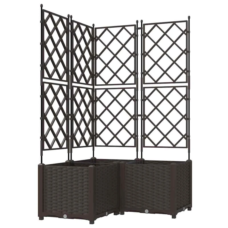 Macetero De Jardín 3 Uds. Marrón 80 X 80 X 143 Cm Pp