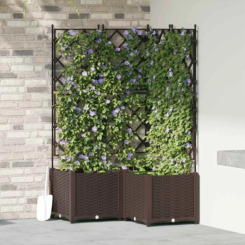 Macetero De Jardín 3 Uds. Marrón 80 X 80 X 143 Cm Pp