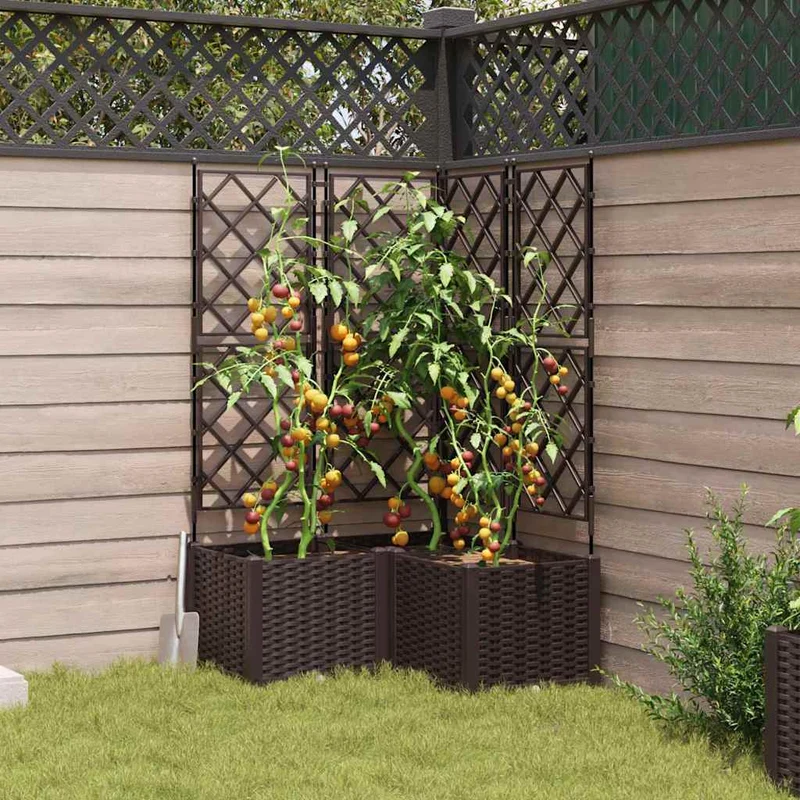 Macetero De Jardín 3 Uds. Marrón 80 X 80 X 143 Cm Pp