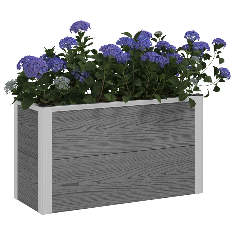 Arriate Elevado Gris 75 X 30 X 42 Cm Wpc Y Aluminio