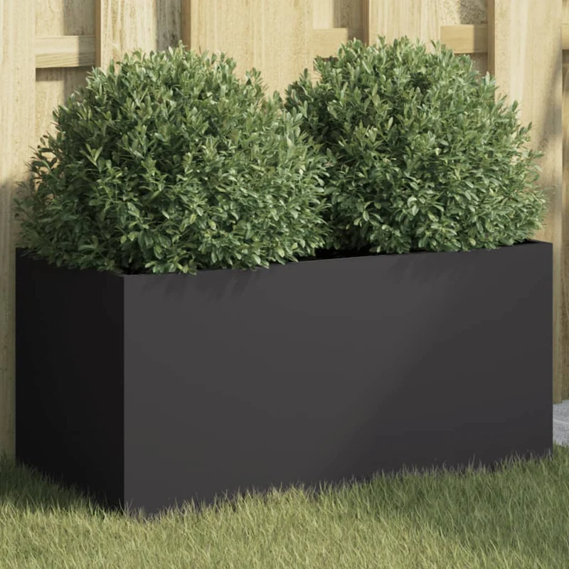 Jardinera Acero Negro 62x30x29 Cm