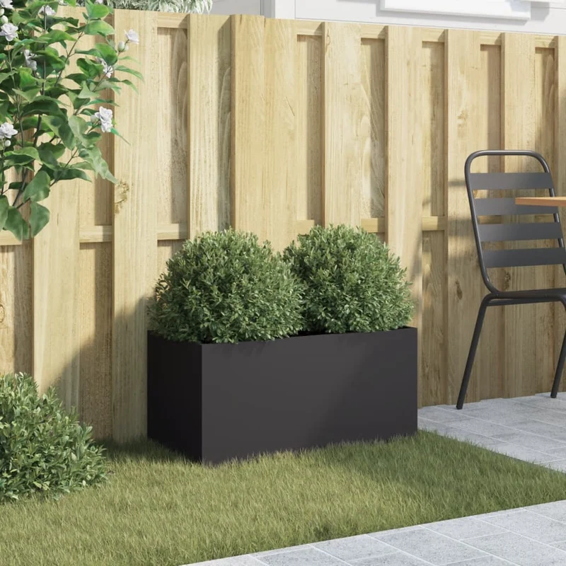 Jardinera Acero Negro 62x30x29 Cm