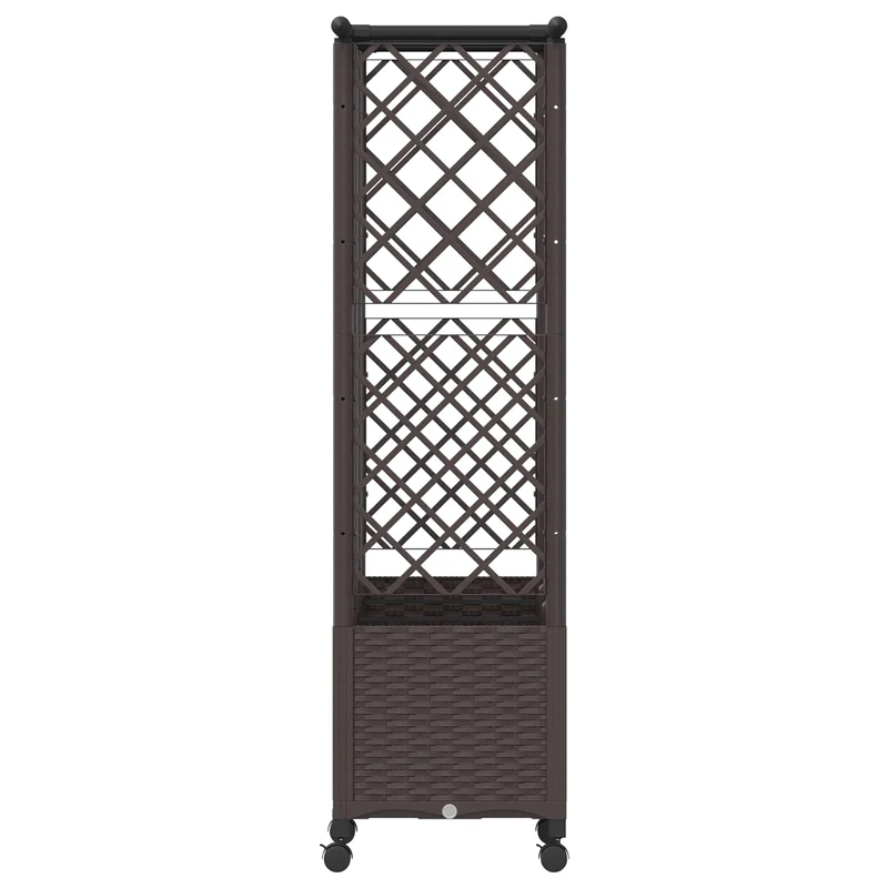 Cama Elevada Con Trellis Y Techo Marrón 163,5 X 40 X 142 Cm Pp