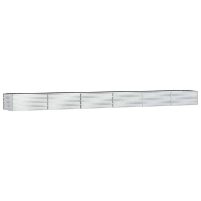 Arriate De Acero Galvanizado Plateado 600x80x45 Cm