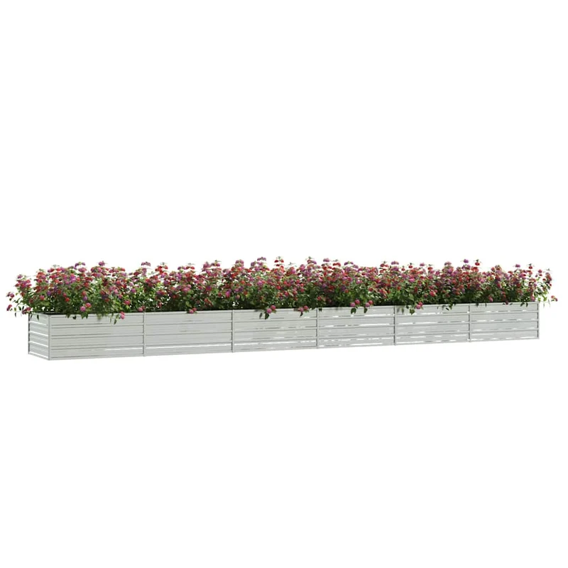 Arriate De Acero Galvanizado Plateado 600x80x45 Cm