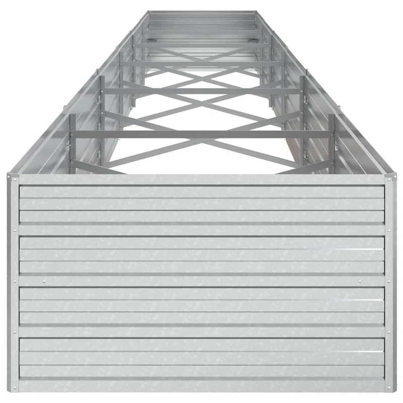 Arriate De Acero Galvanizado Plateado 600x80x45 Cm