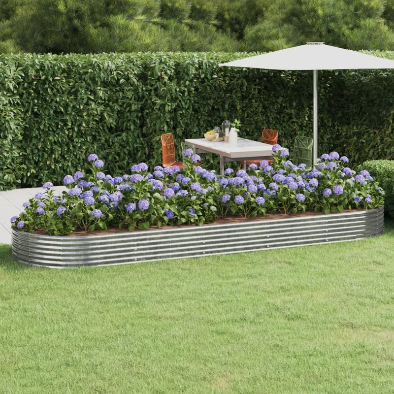 Jardinera Arriate Acero Galvanizado Plata 450x140x36 Cm