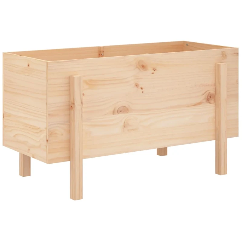 Arriate Elevado De Jardín Madera Maciza De Pino 101x50x57 Cm