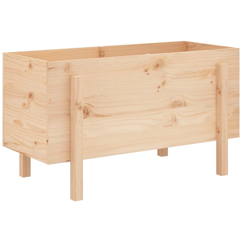 Arriate Elevado De Jardín Madera Maciza De Pino 101x50x57 Cm